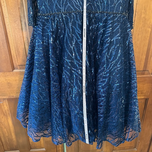 NEW Mac Duggal Embellished Navy 1/2 Sleeve Dress size 20 - Picture 13 of 15